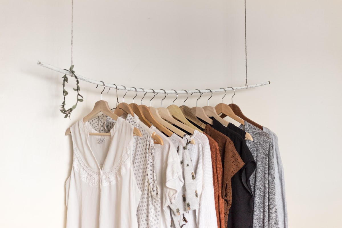 Curated wardrobe rail editorial